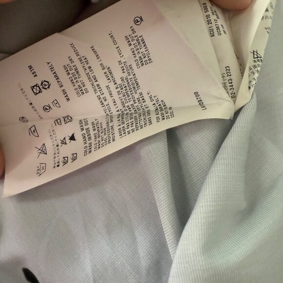 size 42, 16 1/2 Prada Mens Light Blue Button-Up Dress Shirt (stains) - Picture 12 of 12